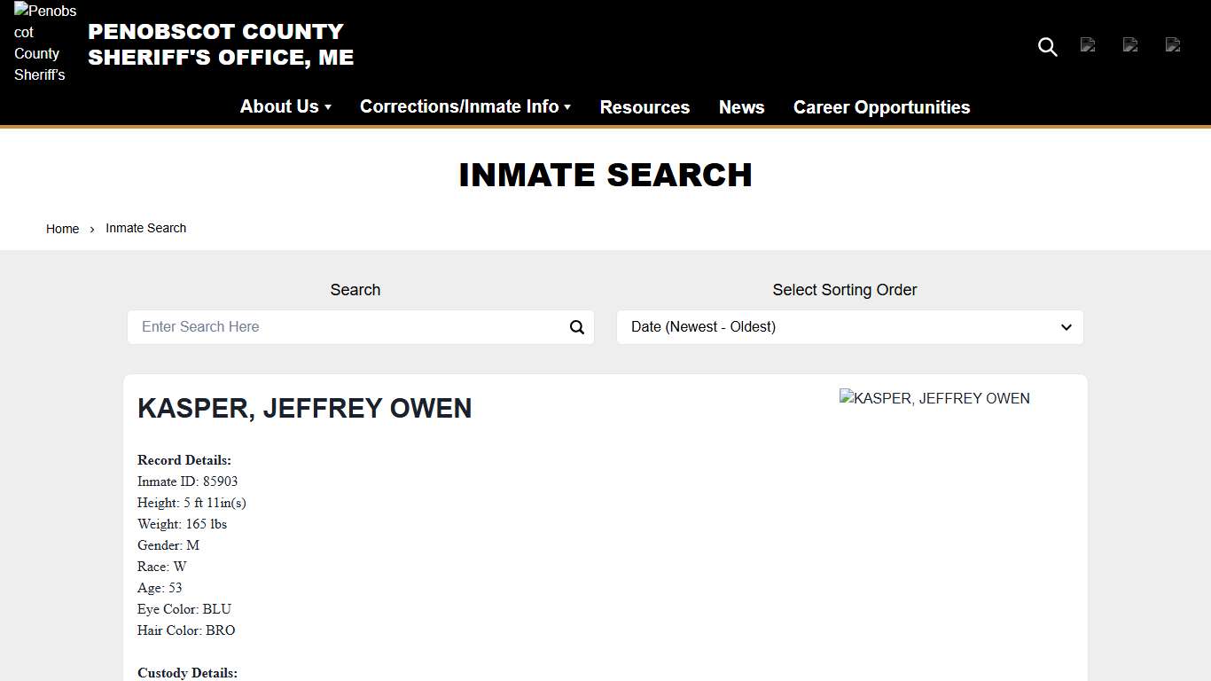 Inmate Search | Penobscot County Sheriff’s Office