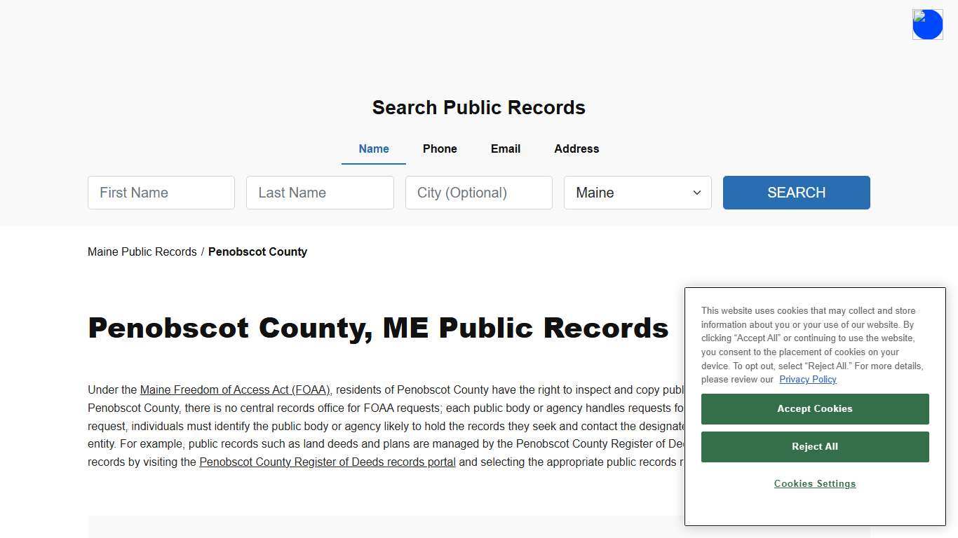 Penobscot County, ME Public Court, Arrest and Inmate Records - ThePublicIndex