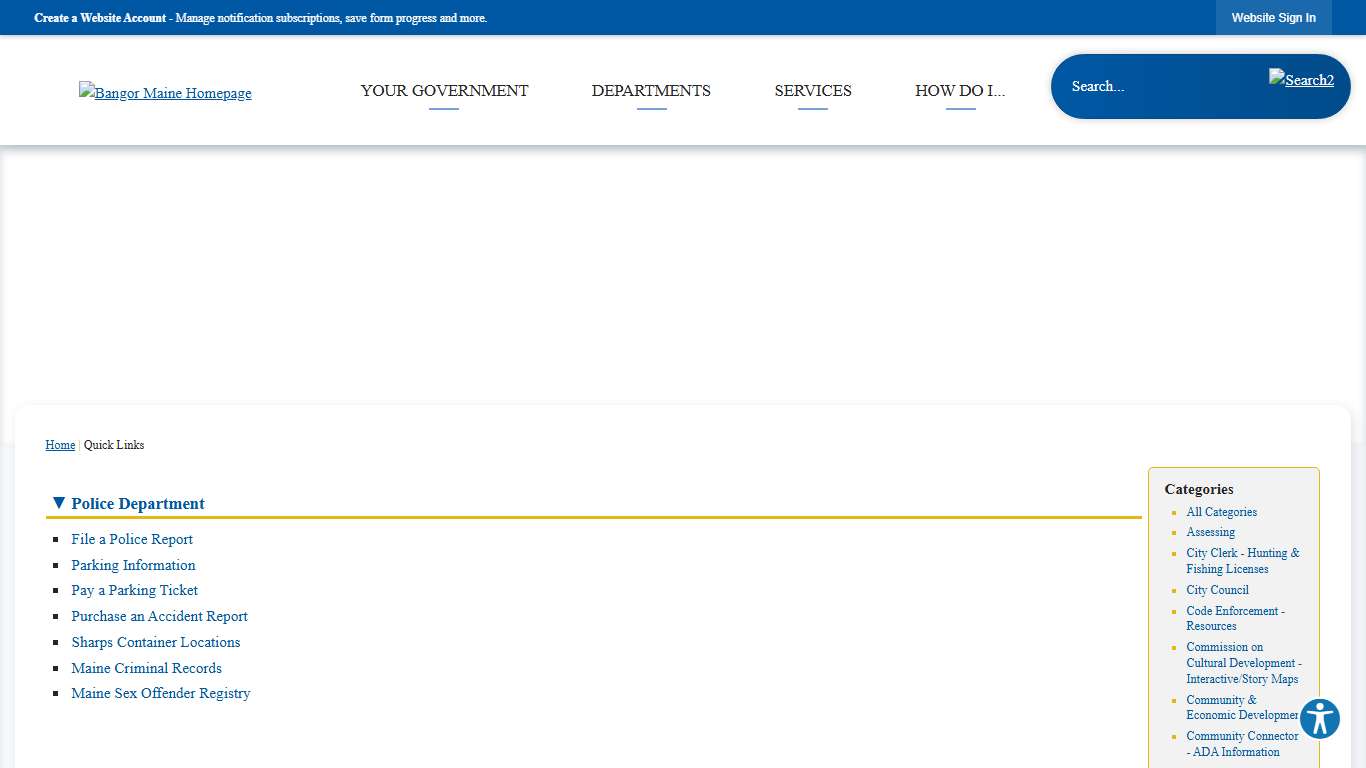 Quick Links • Police Department