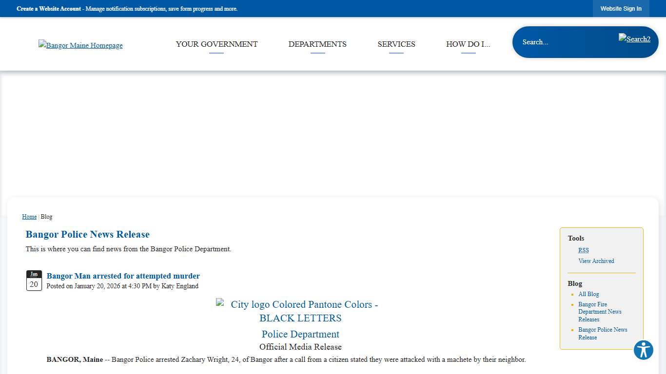 Blog • Bangor Police News Release